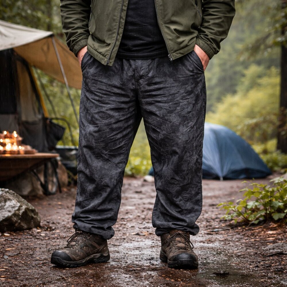 Frogg‎ Toggs Mens XXL Black Rain Pants Elastic Waist Camping Hiking Waterproof